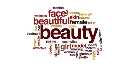 Wall Mural - Beauty animated word cloud.