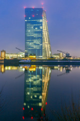 Wall Mural - Frankfurt. City embankment and skyscraper.