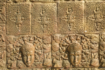 Buddha sculpture image. Thai style stone carving