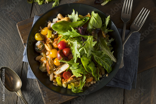 Fotografie, Obraz Healthy Organic Mediterranean Buddha Farro Grain Bowl