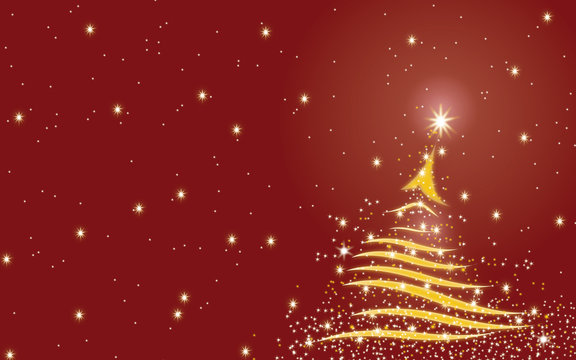 Christmas tree background - Red