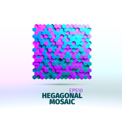 Sticker - Hexagonal graphic element. Vector grid of hexagons. 3d illustration