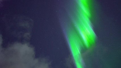 northern light waves in iceland sky