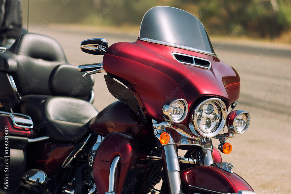 Motorcycle Ride Rv Red Red Road Bike Cruiser (motorcycle) Stock Photo | Adobe Stock