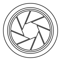 Poster - Photographic objective icon, outline style