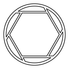 Poster - Closed objective icon, outline style