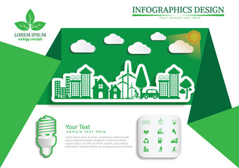 Ecology connection  concept background . Vector infographic illu