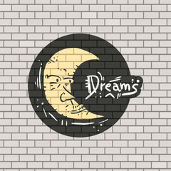 Sticker - Brick wall background