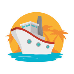 Canvas Print - cruice boat travel isolated icon vector illustration design