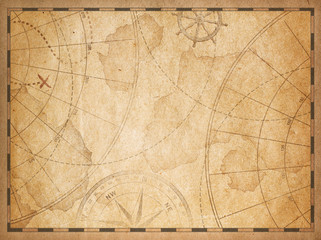 Canvas Print - old nautical map background