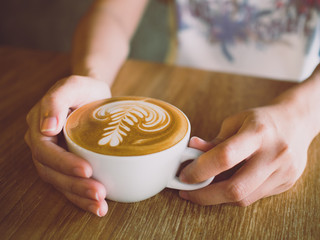 Wall Mural - latte art in cafe