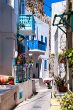 Colorful Street In Lindos
