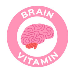 vitamin brain icon vector