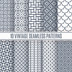 Wall Mural - blue line seamless patterns for universal background