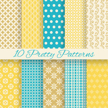 Retro Different Vector Seamless Patterns