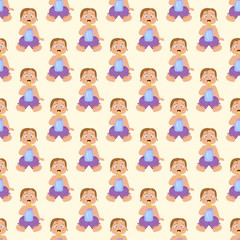 Poster - Baby kid seamless pattern vector.
