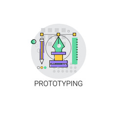 Poster - Prototyping Innovation Building Creation Icon Vector Illustration