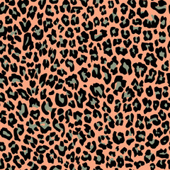 Wall Mural - leopard pattern texture repeating seamless orange black fur print skin