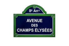 Champs Elysees Street Sign Isolated