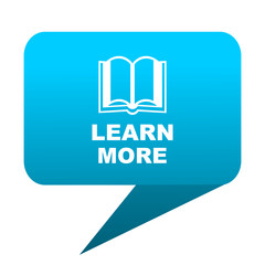Fototapete - learn more blue bubble icon