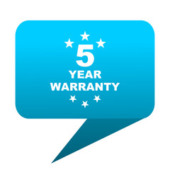 Wall Mural - warranty guarantee 5 year blue bubble icon