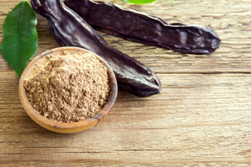 Poster - Carob pods and carob powder