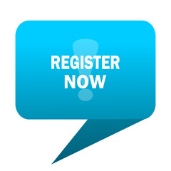 Poster - register now blue bubble icon