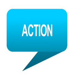 Aufkleber - action blue bubble icon