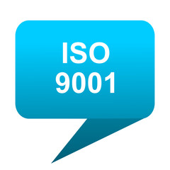 Aufkleber - iso 9001 blue bubble icon