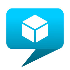Fototapete - box blue bubble icon