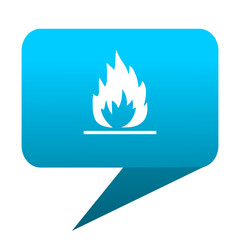 Fototapete - flame blue bubble icon