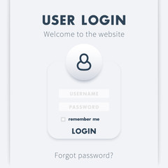 Canvas Print - User Login window design, page template for website