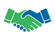 Handshake icon in blue and green color