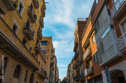 Modern And Old Apartment Buildings An A Small Alley At Barcelona Modern And Old Apartment Buildings An A Small Alley At Barcelona