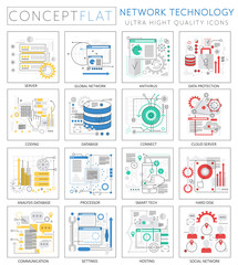 Wall Mural - Infographics mini concept Network technology icons for web. Premium quality design web graphics icons elements. Network technology concepts.