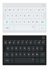 Aufkleber - Modern smartphone keyboard, alphabet buttons. Vector dark and light keyboard.