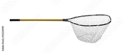 Fotomural Fishing Landing net isolated on white