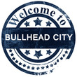bullhead city stamp on white background