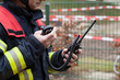 HDR - Feuerwehrmann im Einsatz mit Funkgerät 