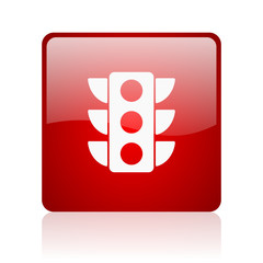 Poster - Traffic lights blue bubble icon