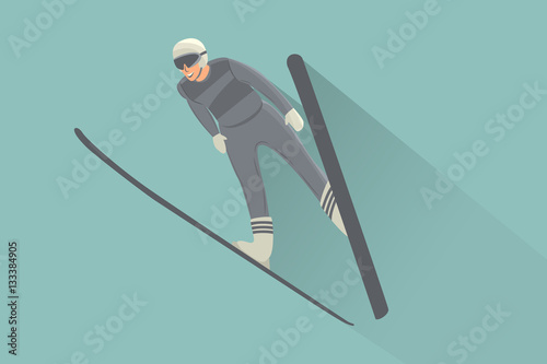 Dekoracja na wymiar  skoki-narciarskie-czlowieka-postac-z-kreskowki-plaska-konstrukcja