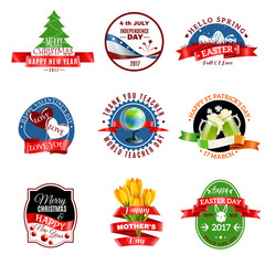 Sticker - Greeting Cards Emblems Set