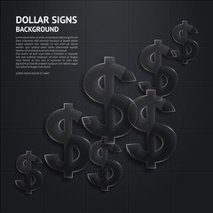 Wall Mural - Vector background with glossy, transparent dollar signs.