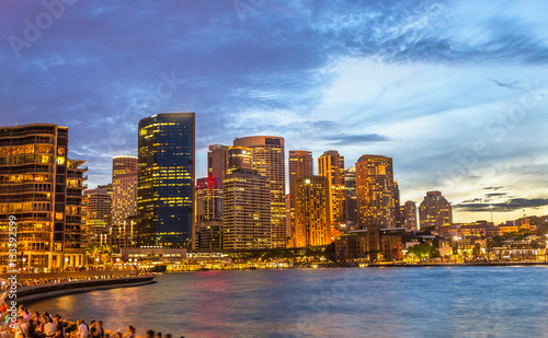 Obraz na płótnie Skyscrapers of the Sydney central business district in the evening