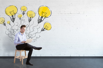 Aufkleber - businessman with laptop