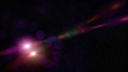 Wall Mural - two bright stars shine in a deep dark sky