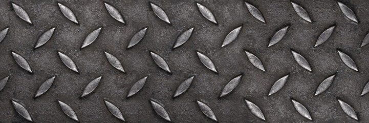 Poster - empty horizontal diamond plate steel for pattern and background