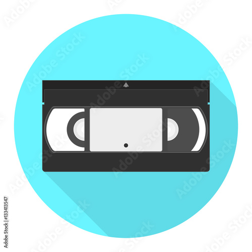 Fényképezés Vector VHS cassette icon. Videotape flat icon.