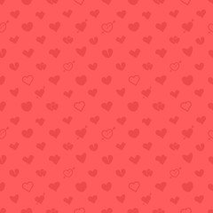 Poster - Different abstract hearts pattern. Valentines greeting card layo