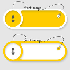 Poster - Set of two vector abstract buttons with theme of smart energy